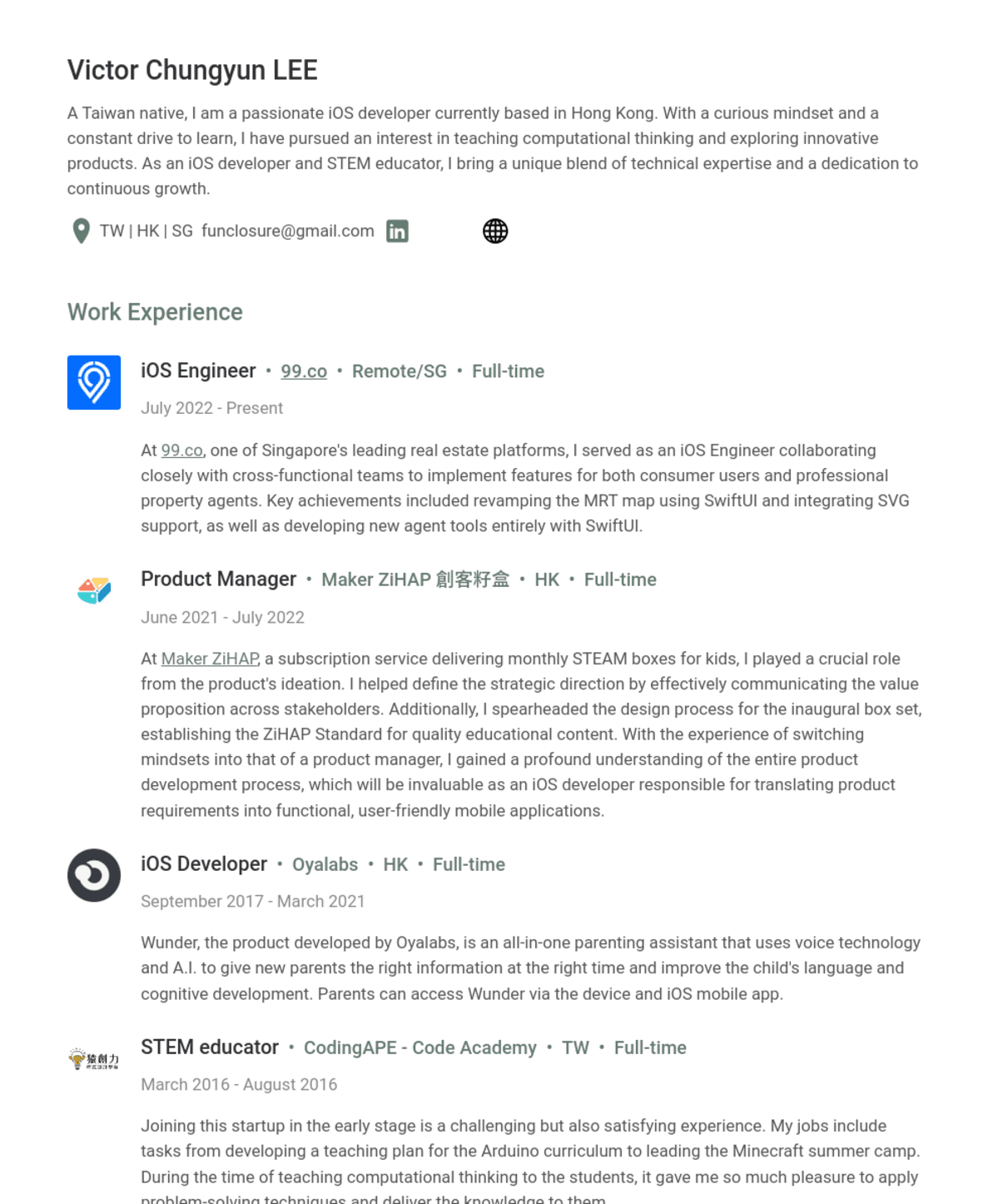Victor Chungyun LEE, iOS Engineer@99.co