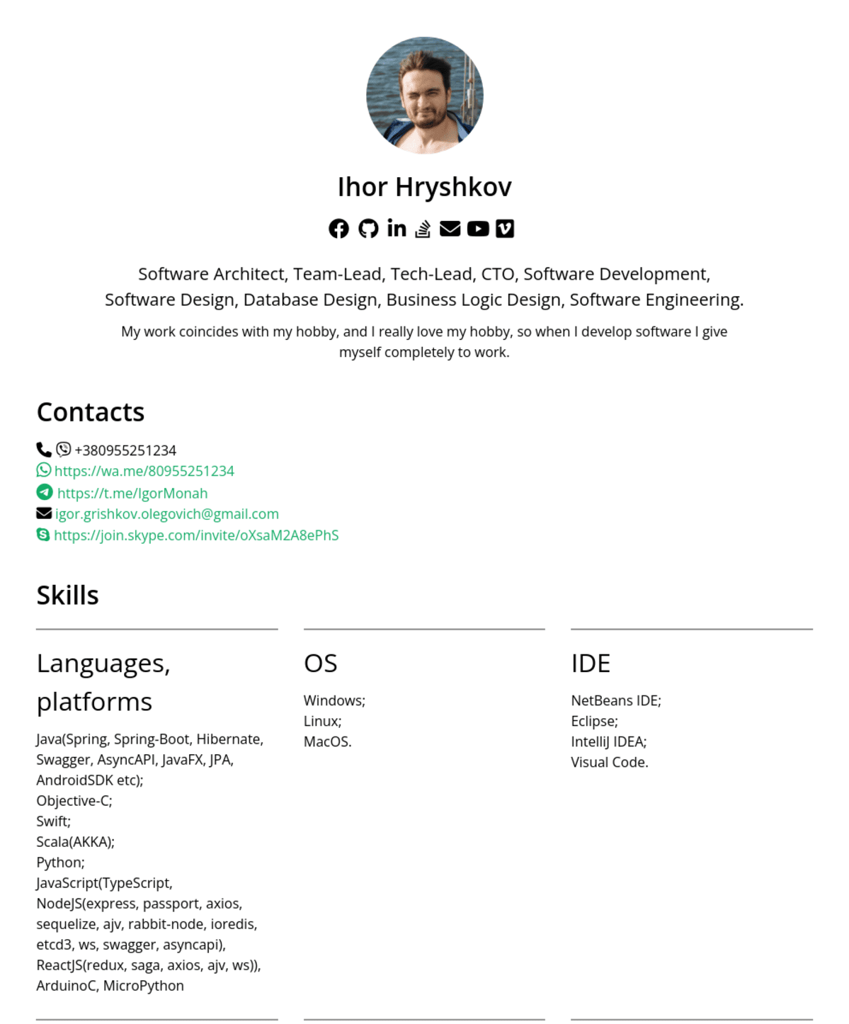 Ihor Hryshkov, Co-Founder/Architect/Full-stack software engineer@Rainbinary