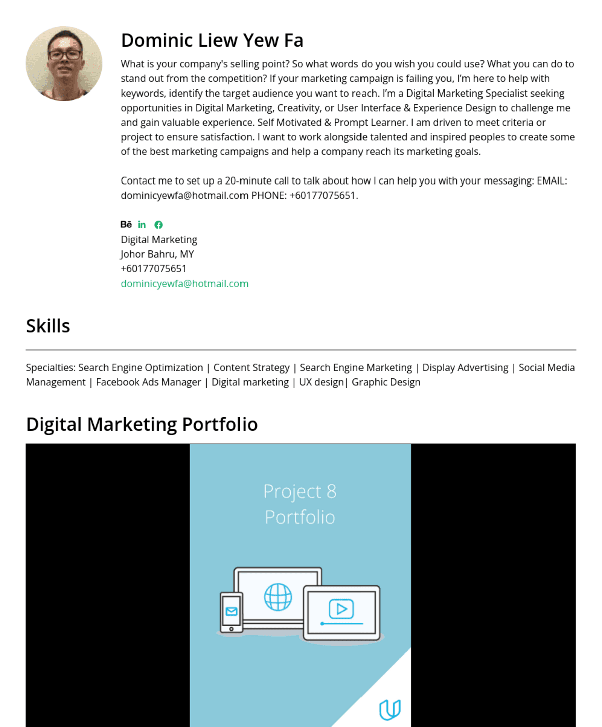 liew, Marketing Assistant@Bestec Construction Pte Ltd