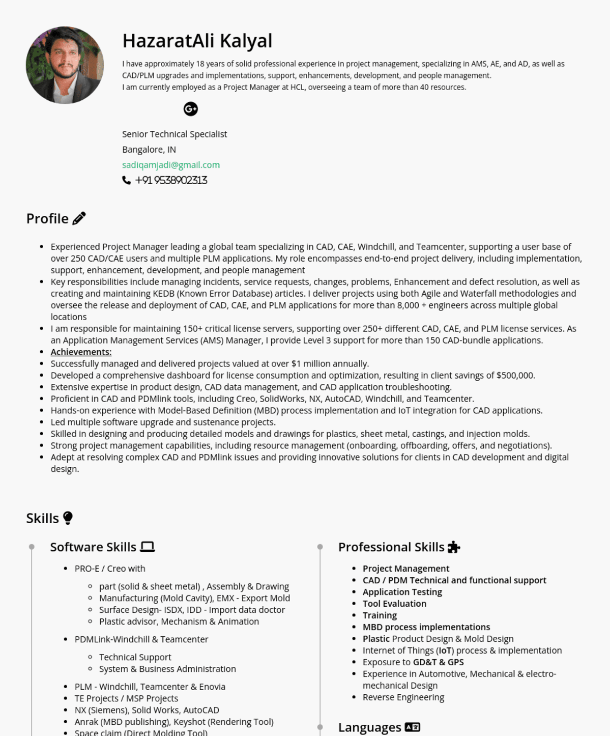 HazaratAli Kalyal, Senior Consultant@Capgemini Technology Service India Pvt Ltd