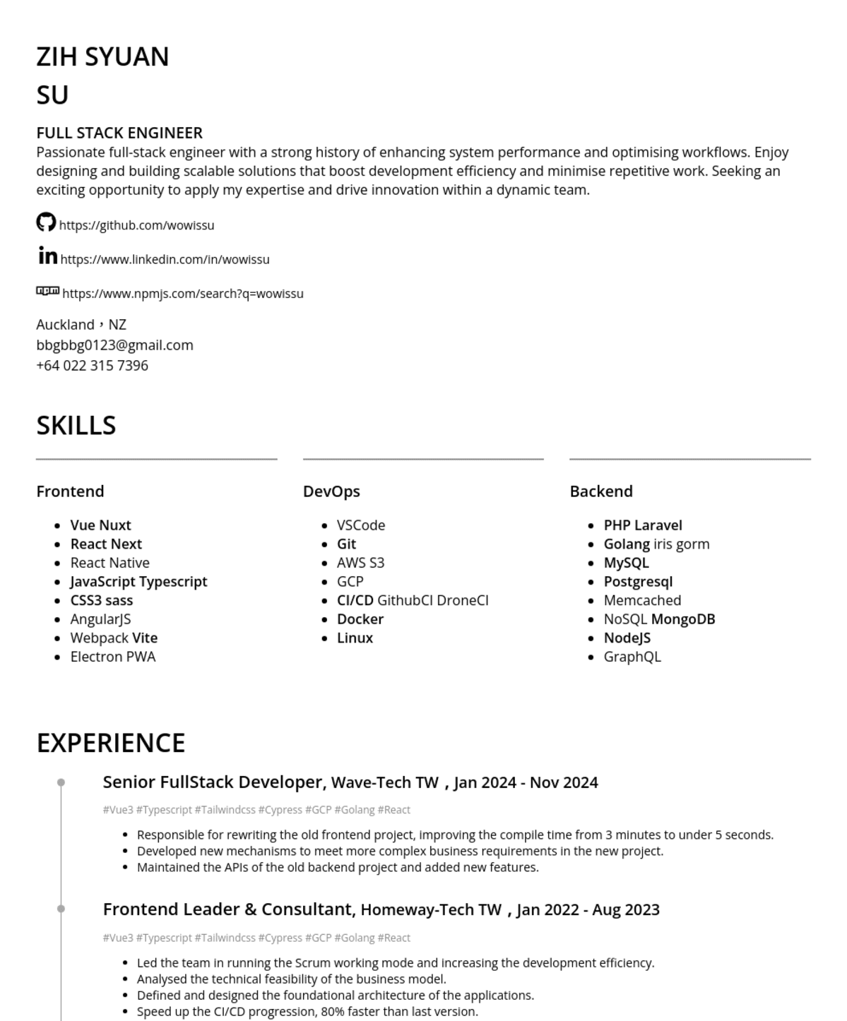 Su, Please check in my resume@Please check in my resume