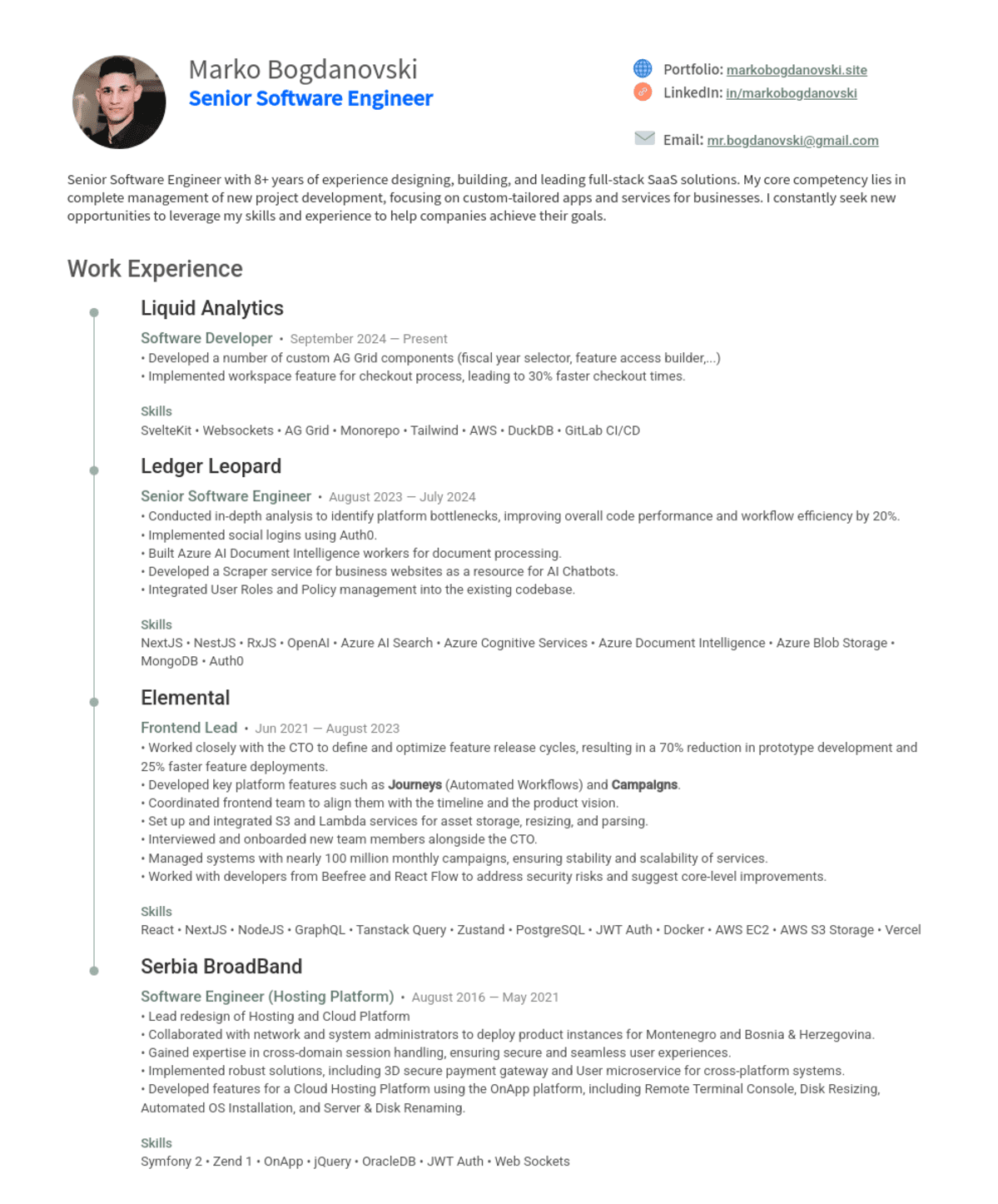 Marko Bogdanovski, Software Developer@Liquid Analytics