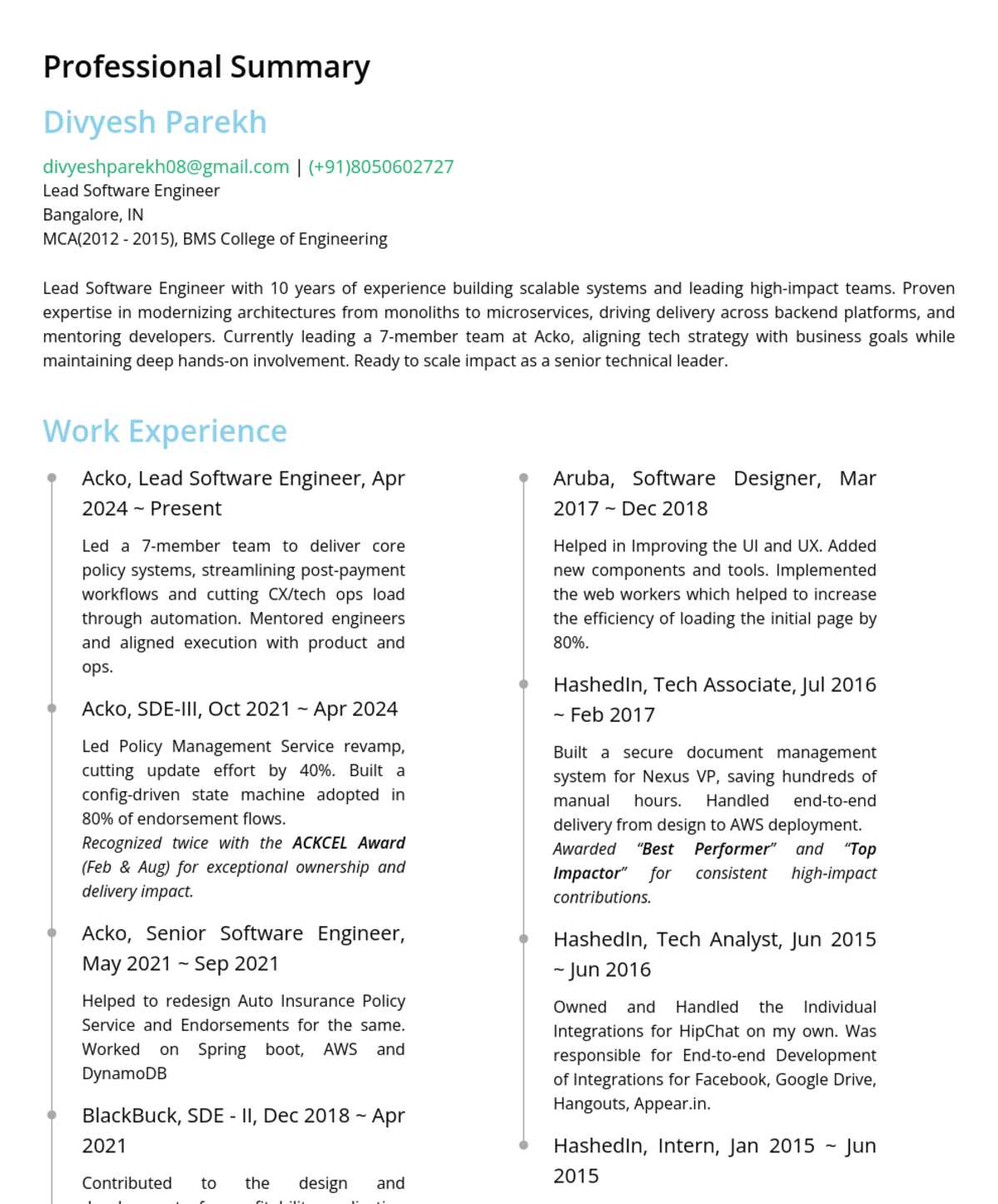 Divyesh Parekh, Lead Software Engineer@Acko