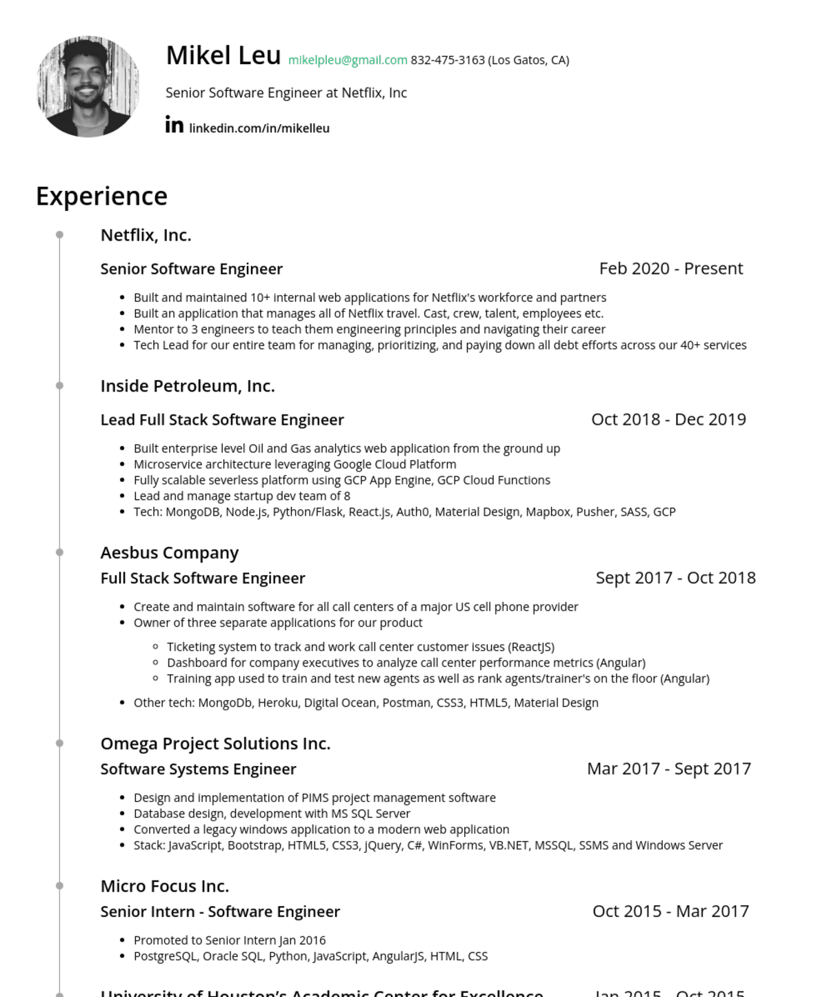 Mikel Leu, Senior Software Engineer@Netflix